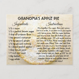 Oma's Apple Pie Day Recipe Card Postkarte