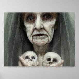 Oma's Babys Halloween Postkarte Poster