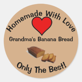 Oma's Bananenbrot Runder Aufkleber