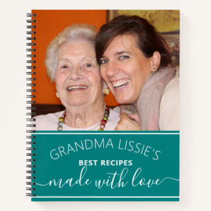 Oma's Best Recipes Foto Kochbuch Aquamarin Notizbuch