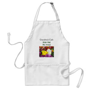 Omas Café-Schürze Kinder Essen kostenlos Tulpen Schürze