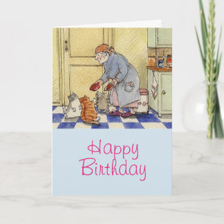 Oma's cats Birthday Karte