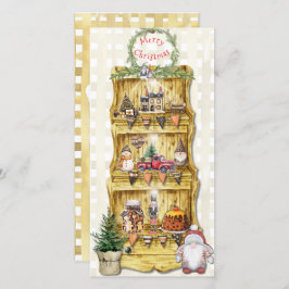 Oma's Christmas Farmhouse Kitchen Hutch Card Feiertagskarte