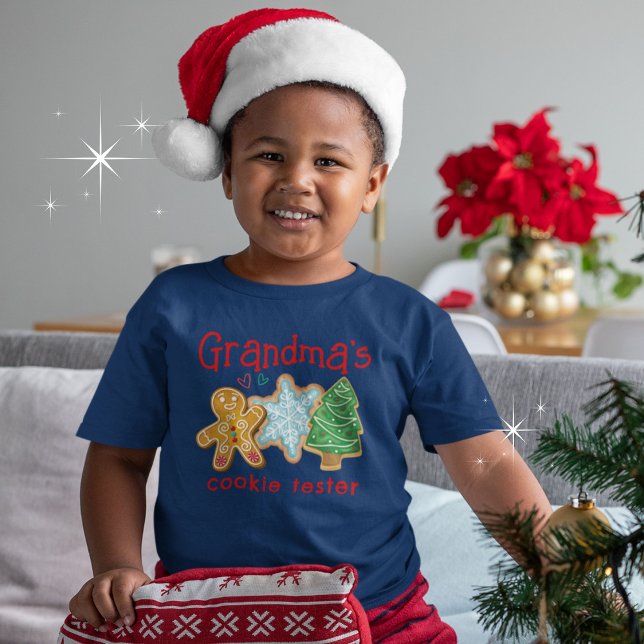 Oma's Cookie Tester Funny Christmas Cookie T-Shirt (Available in multiple types of apparel, colors and sizes. )
