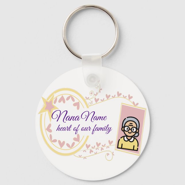 Oma's Day Vintag Abzeichen Design Schlüsselanhänger (Vorderseite)