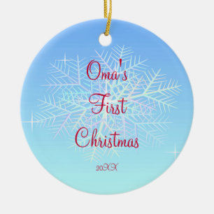 Omas erste Weihnachtsschneeflocke-Verzierung Keramikornament