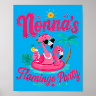 Omas Flamingo-Party Süße Oma Sommerurlaub Poster