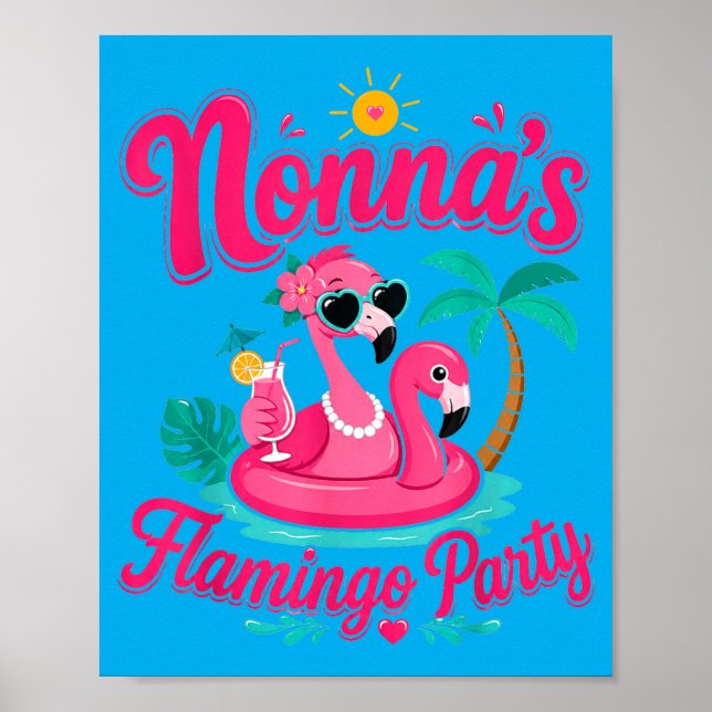 Omas Flamingo-Party Süße Oma Sommerurlaub Poster (Vorne)