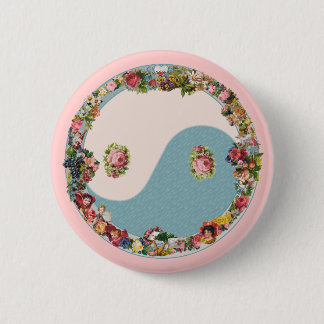 Oma's Floral Yin Yang Button