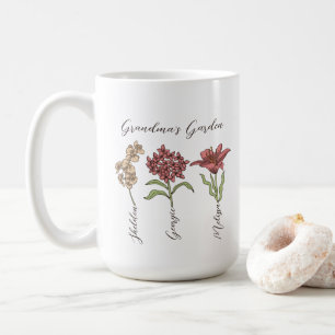 Oma's Garden Blume 3 Grandkids Name Floral Kaffeetasse