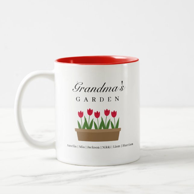 Omas Garten Rote Tulpen Kaffeetasse (Links)