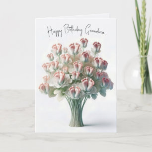 Oma's Geburtstags-Blume Bouquet mit Babynahrung Karte