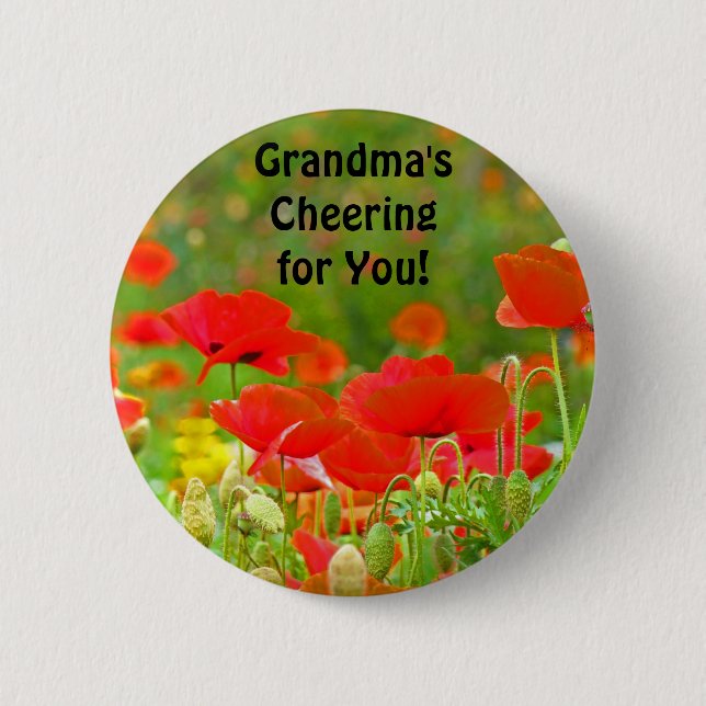 Oma's Gejubelung für dich! Knopf Rote Pflaumen Button (Vorderseite)