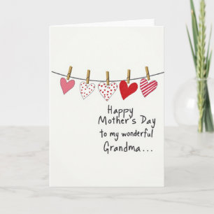 Omas gestreiftes Herz Mutter Karte