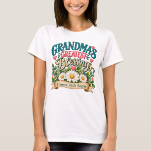 Omas größte Segnungen Personalisiertes Grandchi T-Shirt