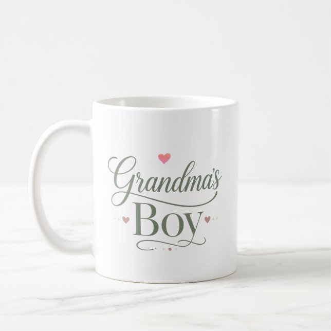 Omas Junge, süßes Familiens Geschenk Kaffeetasse (Links)