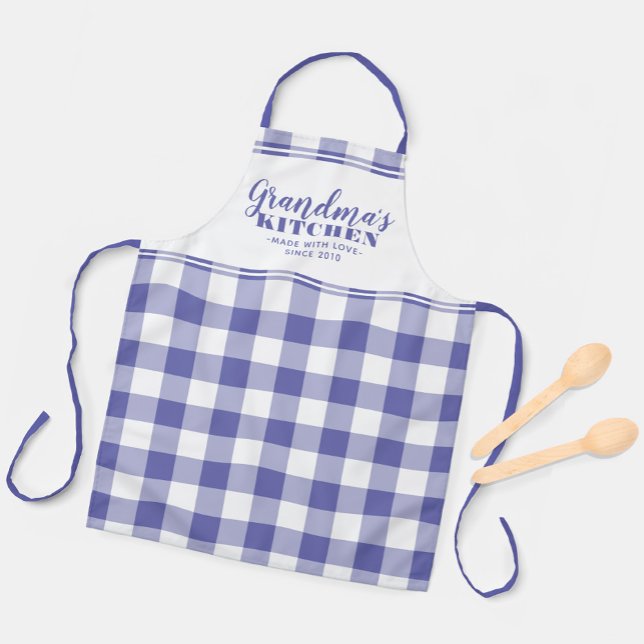 Oma's Kitchen Custom Periwinkle Gingham Karo Schürze (Von Creator hochgeladen)