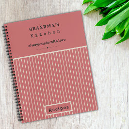 Oma's Kitchen Vintag Stripe Custom Rezept Notizbuch