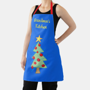 Oma's Kitchen Weihnachtsbaum Blue Schürze