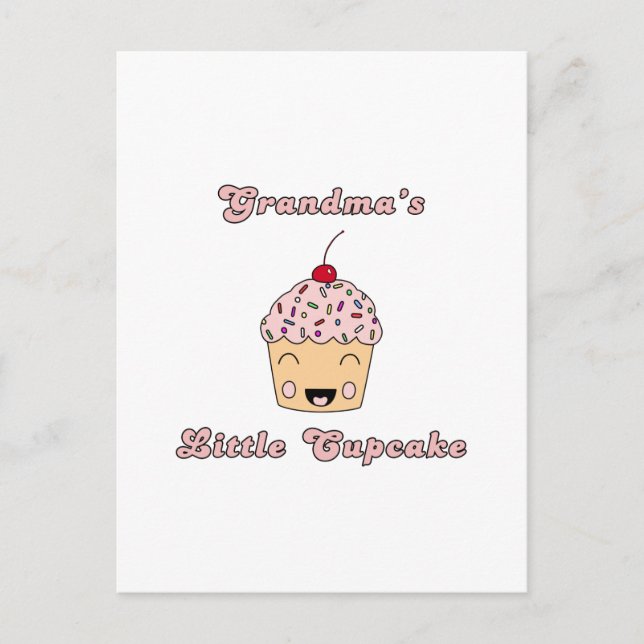 Oma's kleiner Cupcake Postkarte (Vorderseite)
