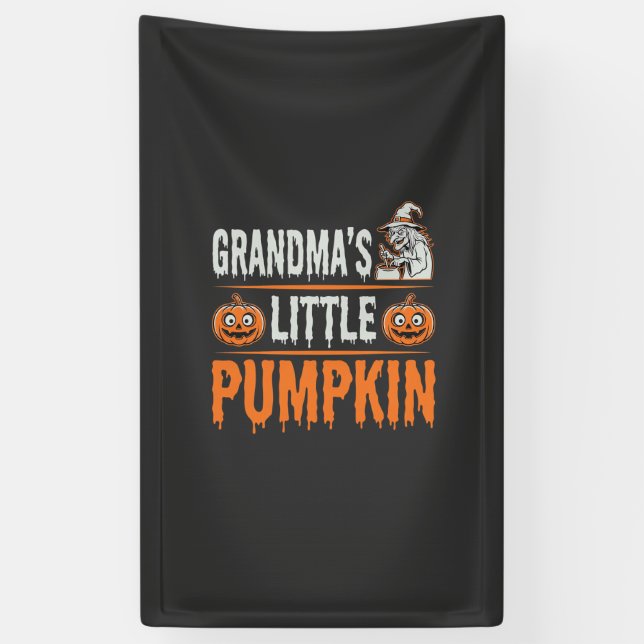 Omas Kleiner Kürbis Halloween Hexen Design Banner (Vertikal)