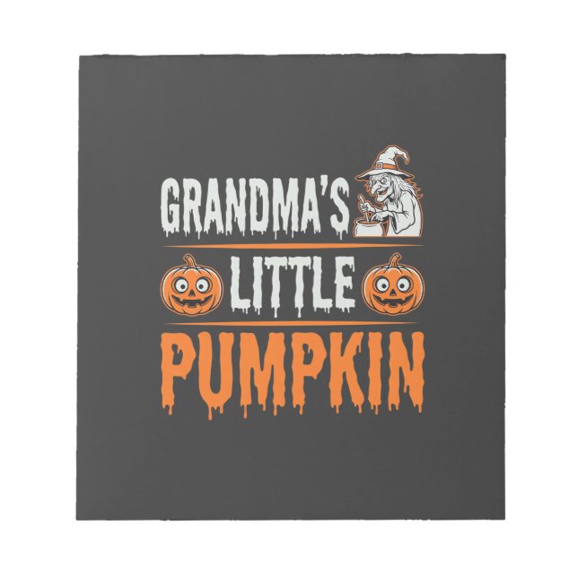 Omas Kleiner Kürbis Halloween Hexen Design Notizblock (Vorderseite)