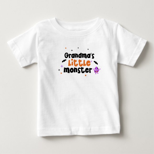 Oma's Kleines Monster Niedliches Halloween Baby T-shirt (Vorderseite)