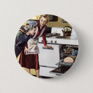 Omas Küche beim Kochen eines Oster-Schinkens Button