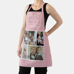 Omas Küche immer offen Pink mit Punkten Foto Schürze