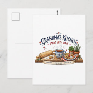 Omas Küche - Mit Liebe Gemacht Postkarte