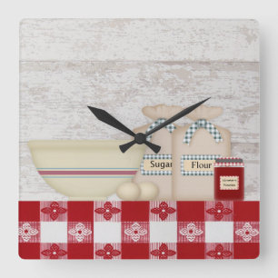 Oma's Küchenmauer Quadratische Wanduhr