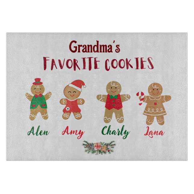 Oma's Lieblings-Cookies Schneidebrett (Vorderseite)