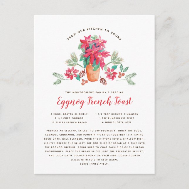 Oma's Lieblingsweihnachtsrezept Feiertagspostkarte (Vorderseite)