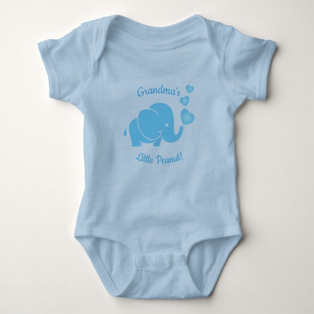 Oma's Little Peanut in Baby Blue Baby Strampler (Vorderseite)
