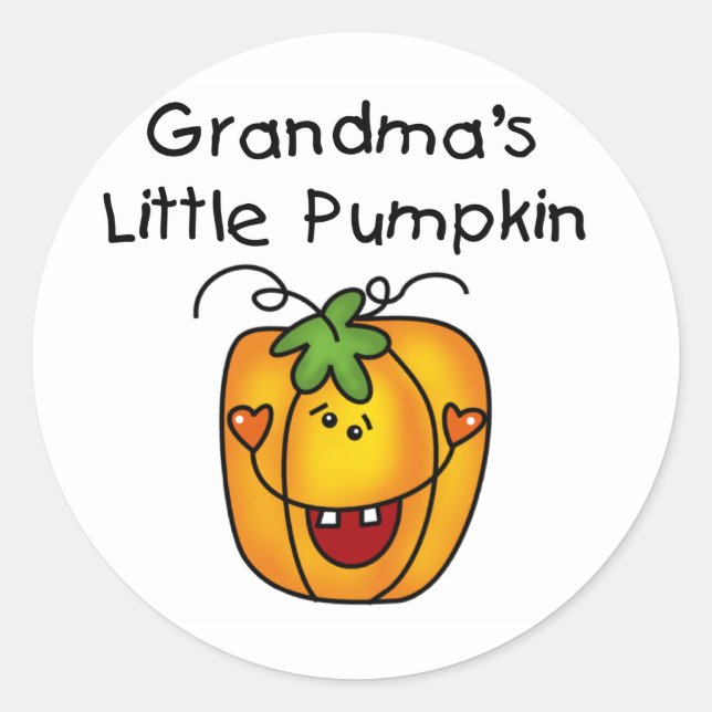 Oma's Little Pumpkin T - Shirt und Geschenke Runder Aufkleber (Vorderseite)