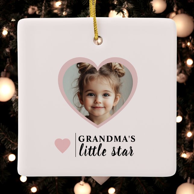 "Oma's Little Star Foto Personalisiertes Foto Keramikornament (Von Creator hochgeladen)