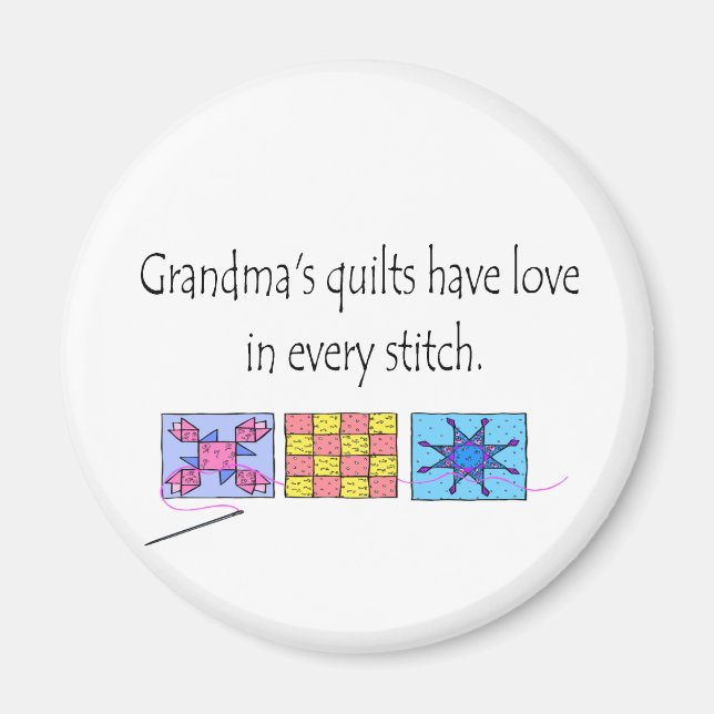 Oma's Quilts T - Shirt und Geschenke. Magnet (Vorne)
