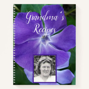 Oma's Rezept Book Periwinkle Oma-Foto Notizbuch
