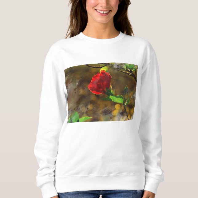 Omas rote Blume Sweatshirt (Vorderseite)
