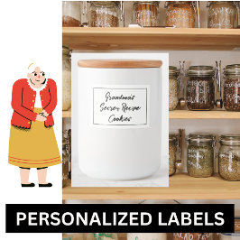 Oma's Secret Recipe Cookies Personalisiert Lebensmitteletikett