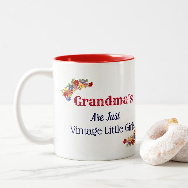 Oma's sind nur Vintage kleine Mädchen Tasse (Mit Donut)