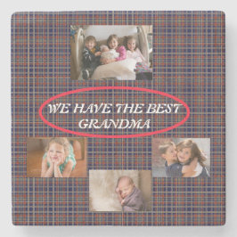 Oma's sind wie Kekse Schlichte Fotos aus weißem Sc Steinuntersetzer