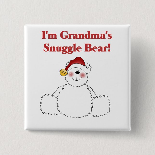 Oma's Snuggle Bear Tshirts und Geschenke Button (Vorderseite)