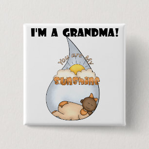 Oma's Sunshine-African American Girl Button
