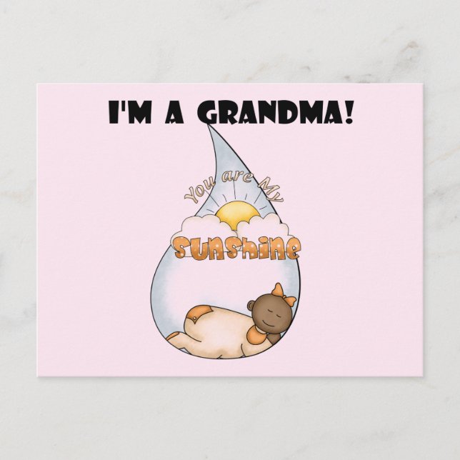 Oma's Sunshine-African American Girl Postkarte (Vorderseite)