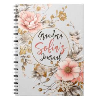 Omas Vintage Blumendekor: Herzliches Notizbuch Notizblock