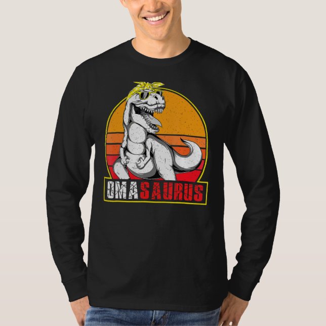 Omasaurus Rex Dinosaur Oma Saurus Familie Matching T-Shirt (Vorderseite)