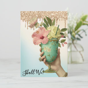 *~* Ombre 10A101 PHOTO  Cocktail  JUNGGESELLINNENA Einladung