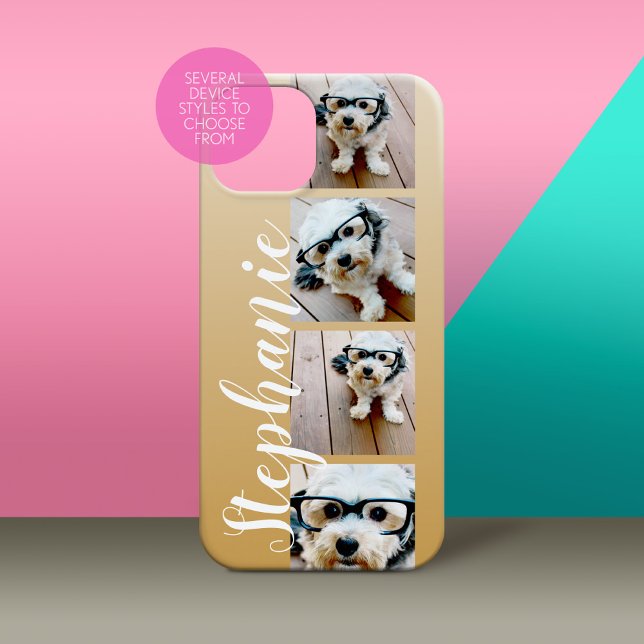 Ombre 4 Fotos Handgeschriebener Schriftart — CAN E Case-Mate iPhone Hülle (Personalized Phone Case - Many Device Styles to Choose From)