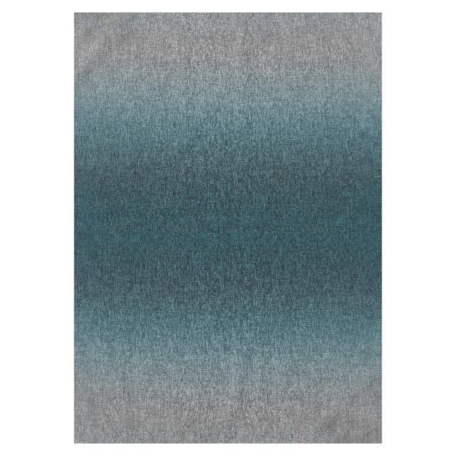 Ombre Abstract Teal Green Blue Grey Crosshatch Tischdecke (Vorderseite)